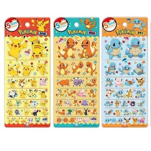 BeeCrazee Pokemon 5-Size Stickers: Bulbasaur, Pikachu, Charmander, and Squirtle Kawaii Gifts