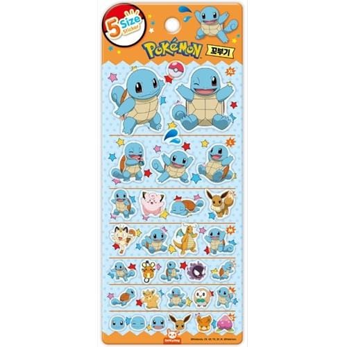 BeeCrazee Pokemon 5-Size Stickers: Bulbasaur, Pikachu, Charmander, and Squirtle Squirtle Kawaii Gifts 8809854314514