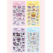 BeeCrazee Sanrio Friends Sparkly Puffy Stickers: All Stars, My Melody, Kuromi, Cinnamoroll Kawaii Gifts