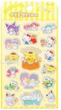 BeeCrazee Sanrio Friends Sparkly Puffy Stickers: All Stars, My Melody, Kuromi, Cinnamoroll All Stars Kawaii Gifts