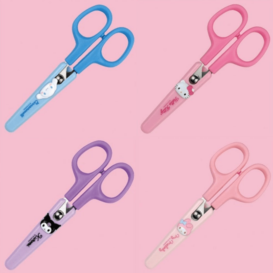 BeeCrazee Sanrio Safety Scissors with Covers: Cinnamoroll, Hello Kitty, My Melody, Kuromi Kawaii Gifts