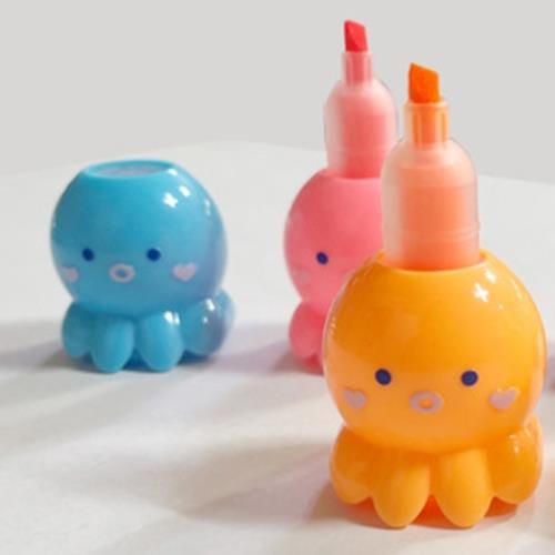 BeeCrazee Six Octopus Stackable Highlighter Set Kawaii Gifts 8809397896690