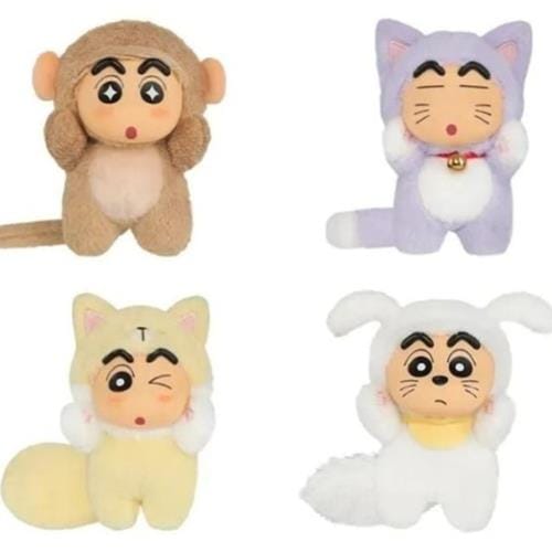 BeeCrazee Crayon Shin Chan Big Tail Cosplay 6" Plush Surprise Bag Charm Blind Box Kawaii Gifts 6958985016216