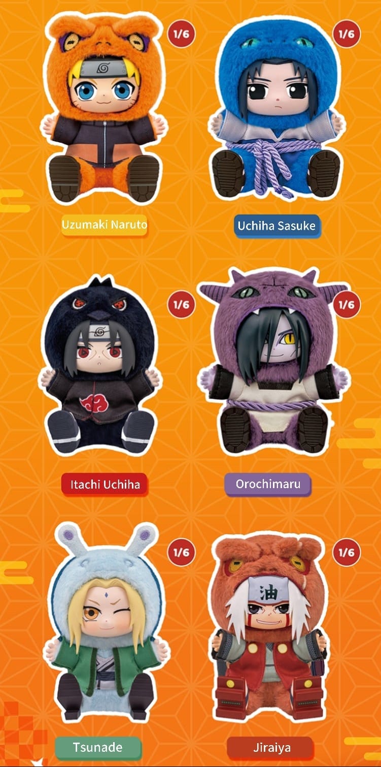 BeeCrazee Naruto Shippuden Cute Beast Party V2 Surprise 5.5" Plush Bag Charm Blind Box Kawaii Gifts 23665361173155