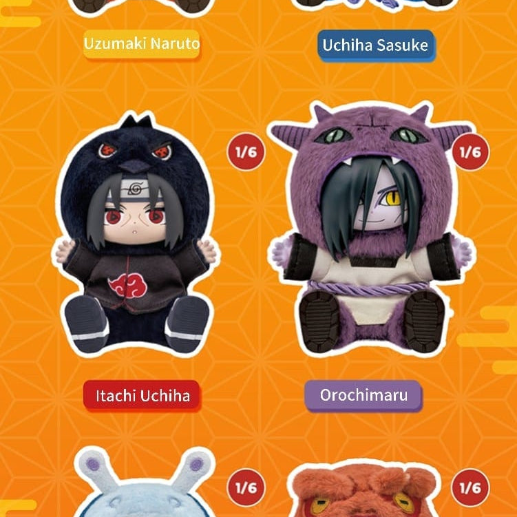 BeeCrazee Naruto Shippuden Cute Beast Party V2 Surprise 5.5" Plush Bag Charm Blind Box Kawaii Gifts 23665361173155