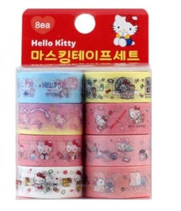 BeeCrazee Sanrio Hello Kitty Washi Tapes (8 Piece Set) Kawaii Gifts 8809955833860