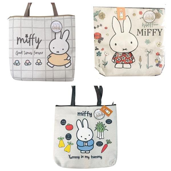 BeeCrazee Miffy Large Tote Bags with Zippers Kawaii Gifts