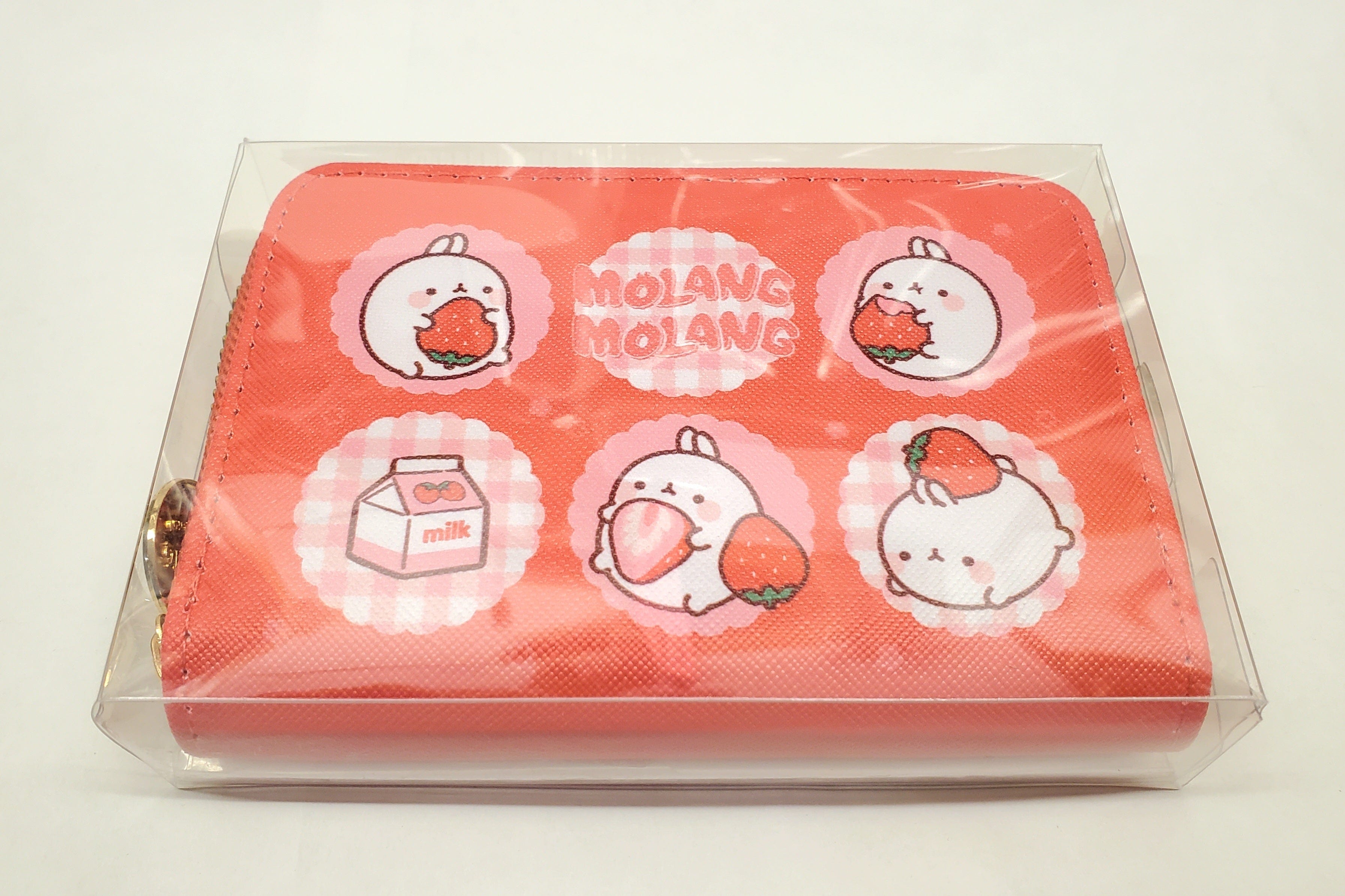 BeeCrazee Molang Zip Around Wallets Strawberry Red Kawaii Gifts