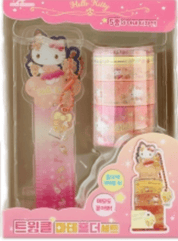BeeCrazee Sanrio Friends All Stars Twinkle Washi Tapes & Tape Holder Keychain Set Hello Kitty Kawaii Gifts