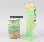 BeeCrazee Sanrio Friends All Stars Twinkle Washi Tapes & Tape Holder Keychain Set Pompompurin Kawaii Gifts