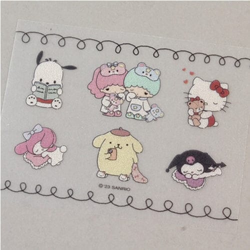 BeeCrazee Sanrio Friends Stickers & Washi Tapes Set: Kuromi, My Melody, Cinnamoroll & Character Mix Kawaii Gifts