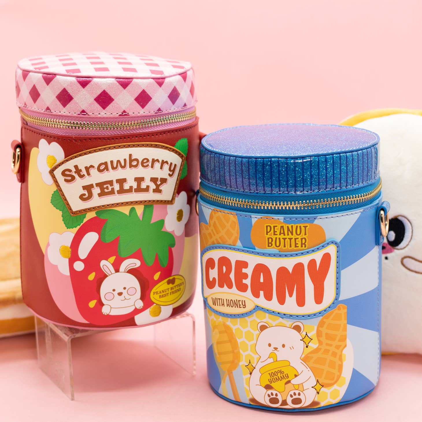 Bewaltz Cute Jar Handbag - That's My Jam! Strawberry & Peanut Butter Kawaii Gifts
