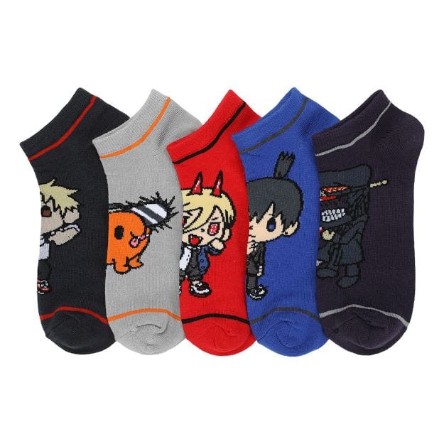 BioWorld Chainsaw Man Chibi 5-Pair Ankle Socks Kawaii Gifts 197394576041