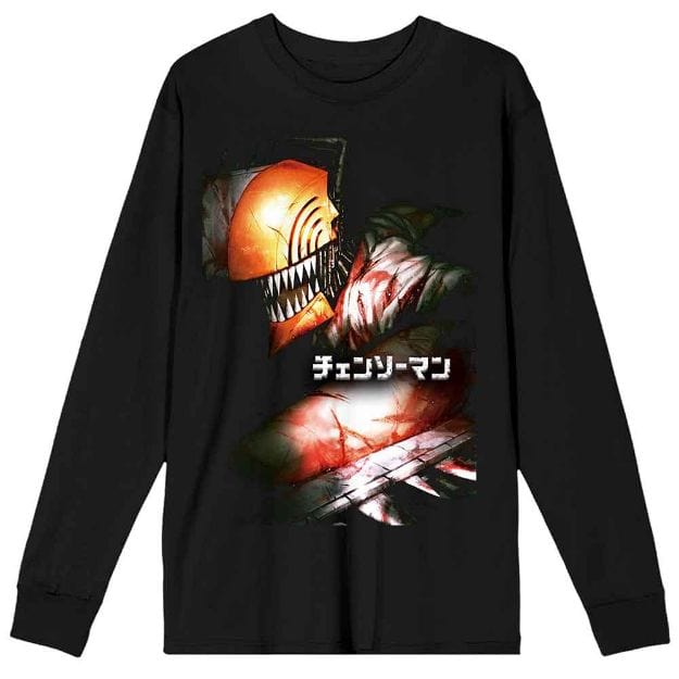 BioWorld Chainsaw Man Unisex Adult Long Sleeve Black Tee Kawaii Gifts