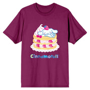 BioWorld Cinnamoroll Strawberries and Waffles on Berry Tee Unisex Kawaii Gifts