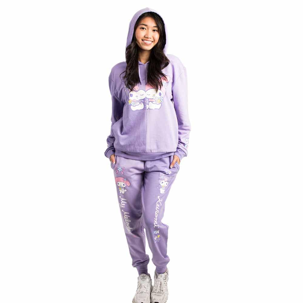 BioWorld My Melody & Kuromi Color Block Hoodie & Jogger Pants Set Kawaii Gifts