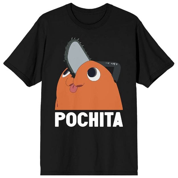 BioWorld Pochita Chainsaw Man Unisex Adult Black Tee Kawaii Gifts