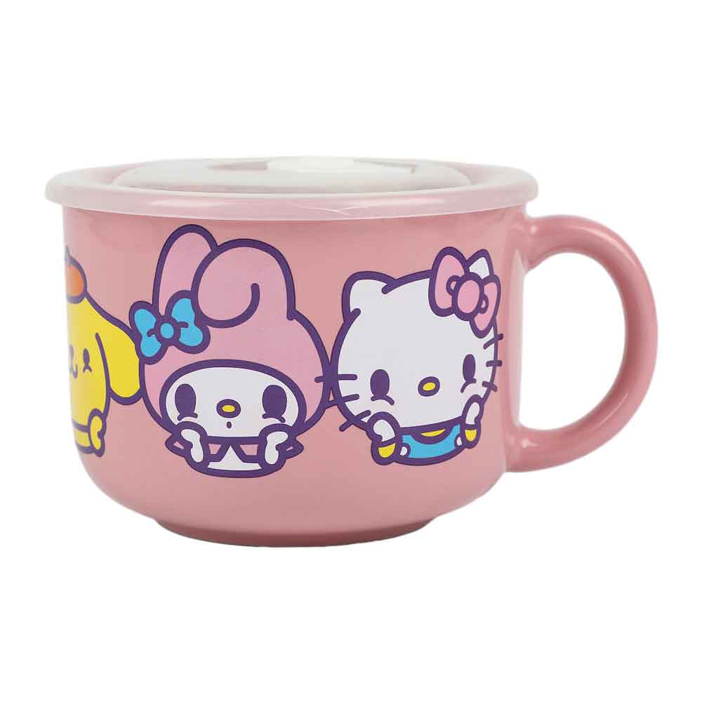 BioWorld Hello Kitty & Friends Ceramic Soup Mug with Vented Lid Kawaii Gifts