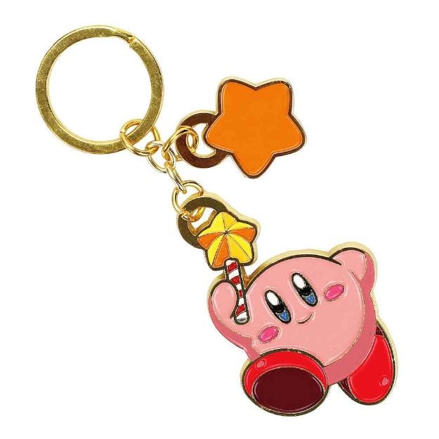 BioWorld Kirby & Warp Star Enamel Charm Keychain Kawaii Gifts 1997394403194