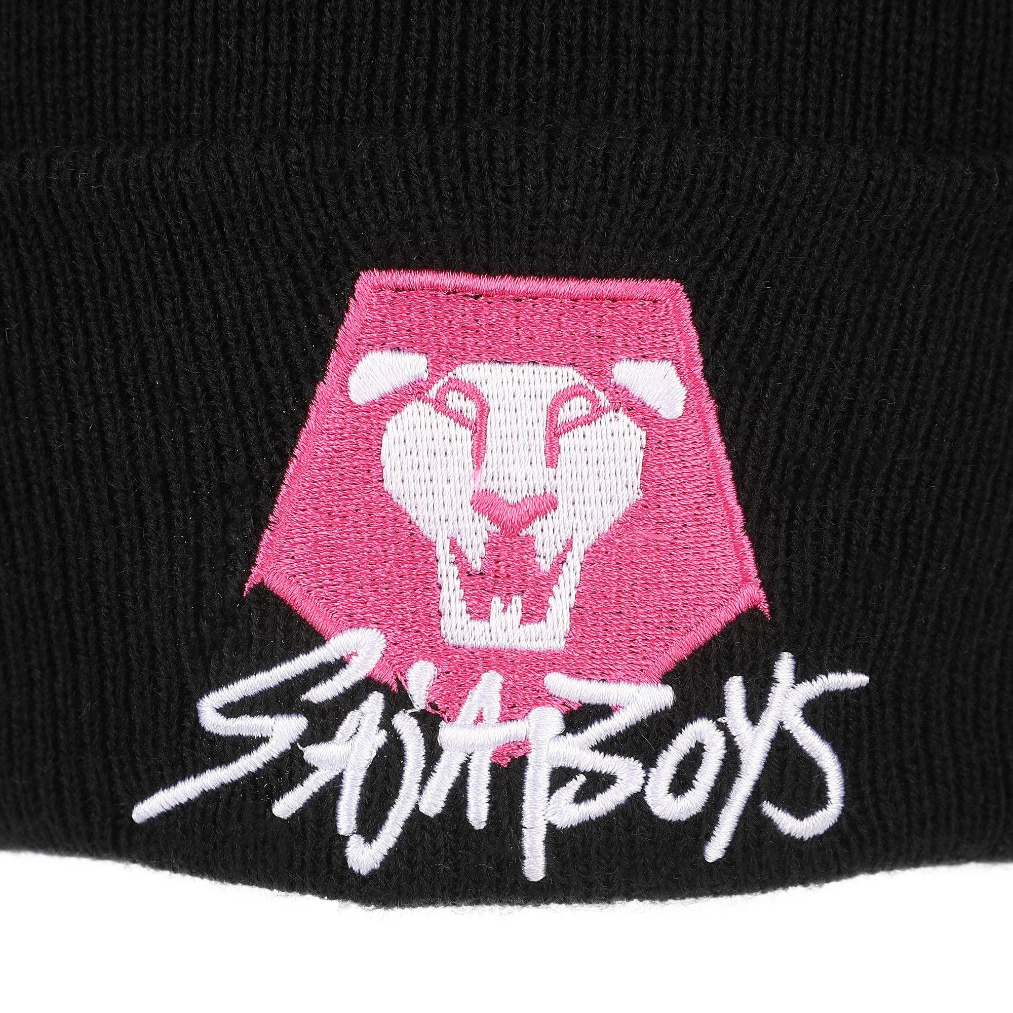 Bioworld Merchandising KPop Demon Hunters Saja Boys Black Cuff Knit Beanie Kawaii Gifts 198996635075