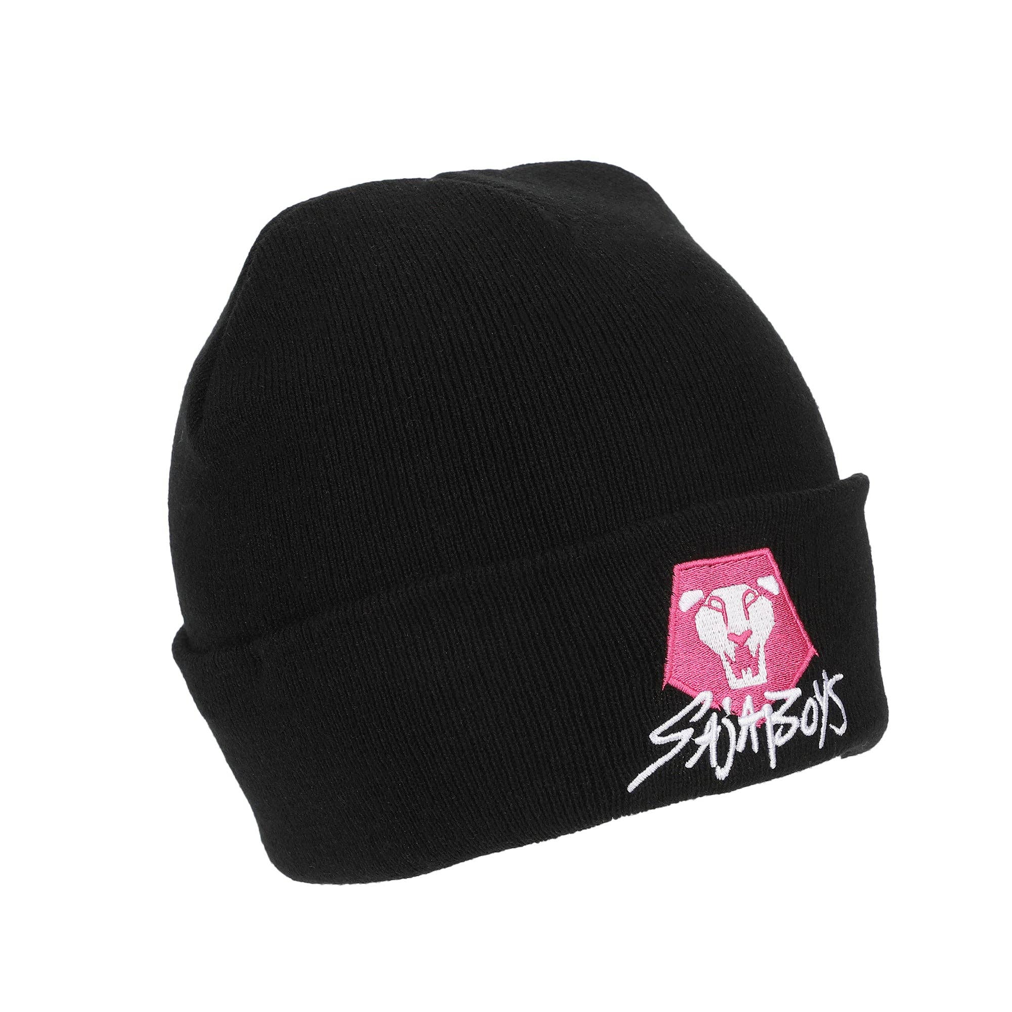 Bioworld Merchandising KPop Demon Hunters Saja Boys Black Cuff Knit Beanie Kawaii Gifts 198996635075