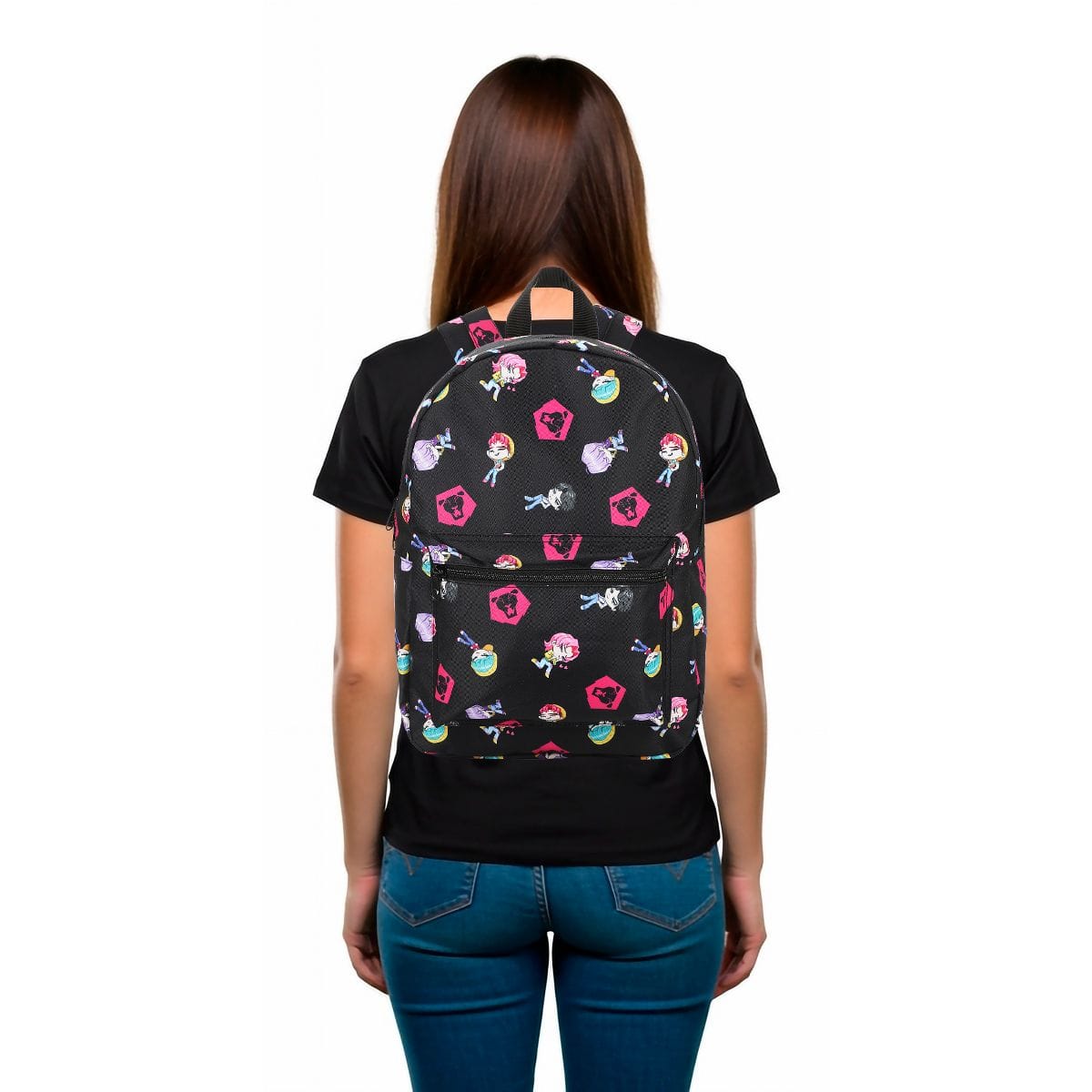 Bioworld Merchandising KPop Demon Hunters Chibi Saja Boys 16.5” Adult Full Sized Black Backpack Kawaii Gifts 198996635044