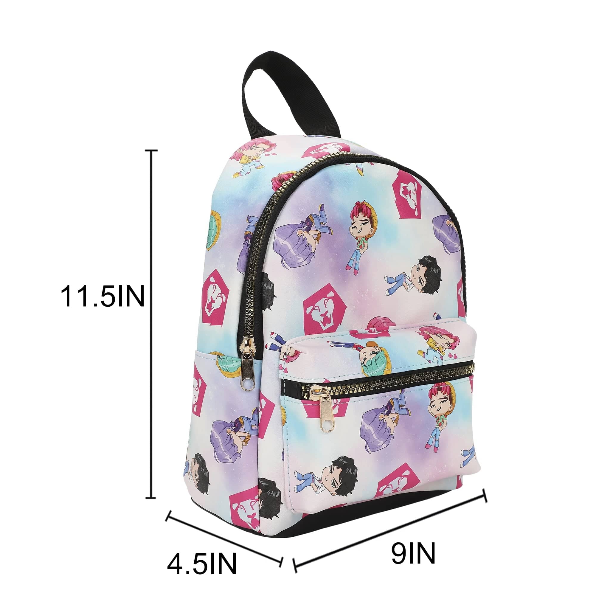 character mini backpack KPop Demon Hunters Chibi Saja 9" Adult Blue & Pink Mini Backpack