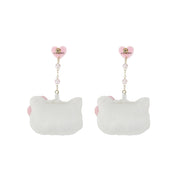 Bioworld Merchandising Hello Kitty Heart & Pearls Plush Earrings Kawaii Gifts 198996123121