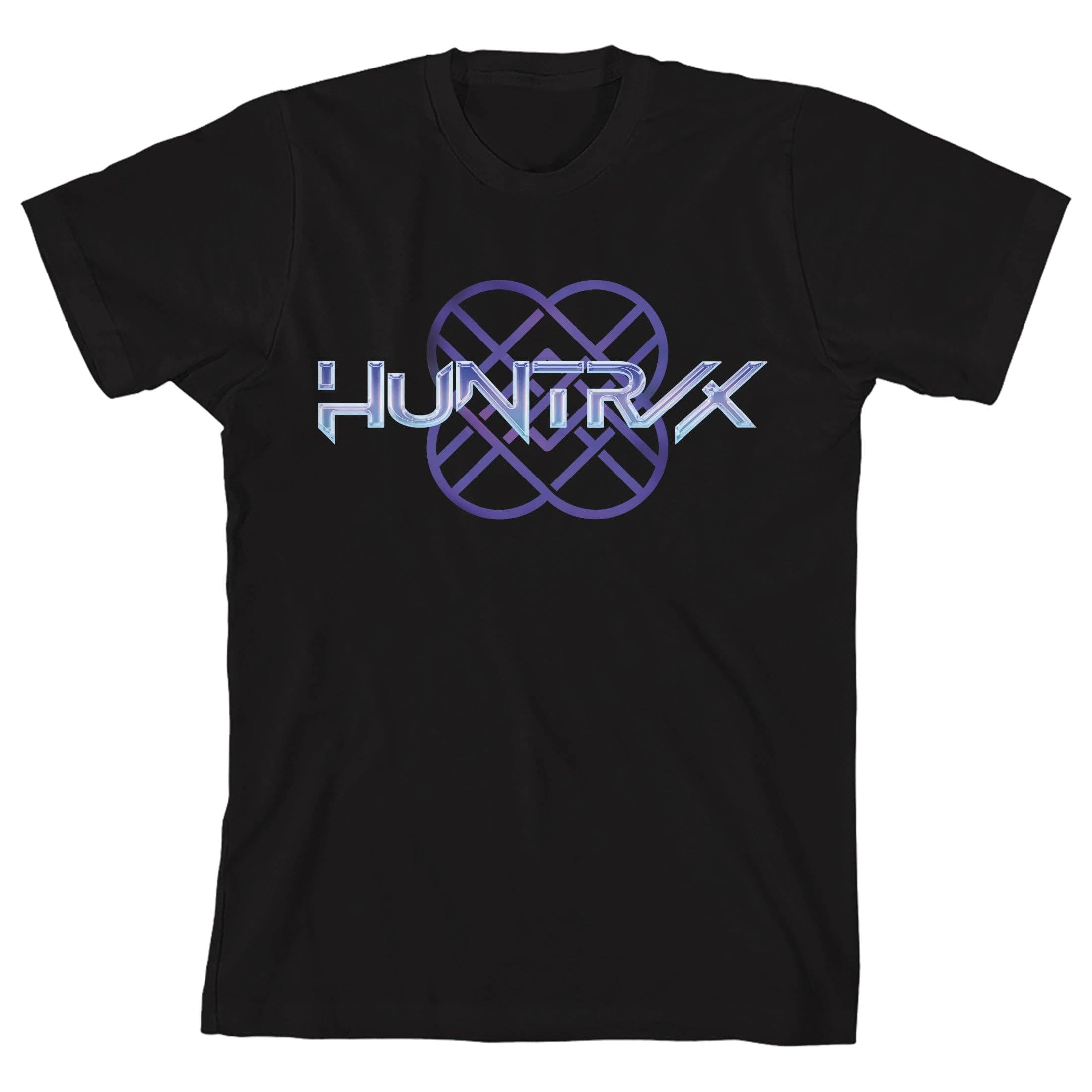 Bioworld Merchandising KPop Demon Hunters Huntrix Logo on Black Short Sleeve Kids T Shirt Kawaii Gifts