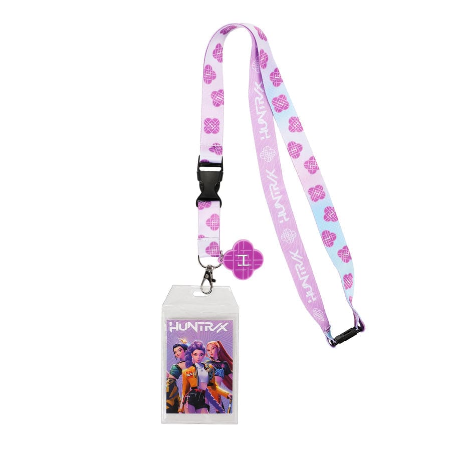Bioworld Merchandising KPop Demon Hunters Huntrix 22" Lanyard with Clear ID Sleeve and Rubber Charm Kawaii Gifts 198996626219