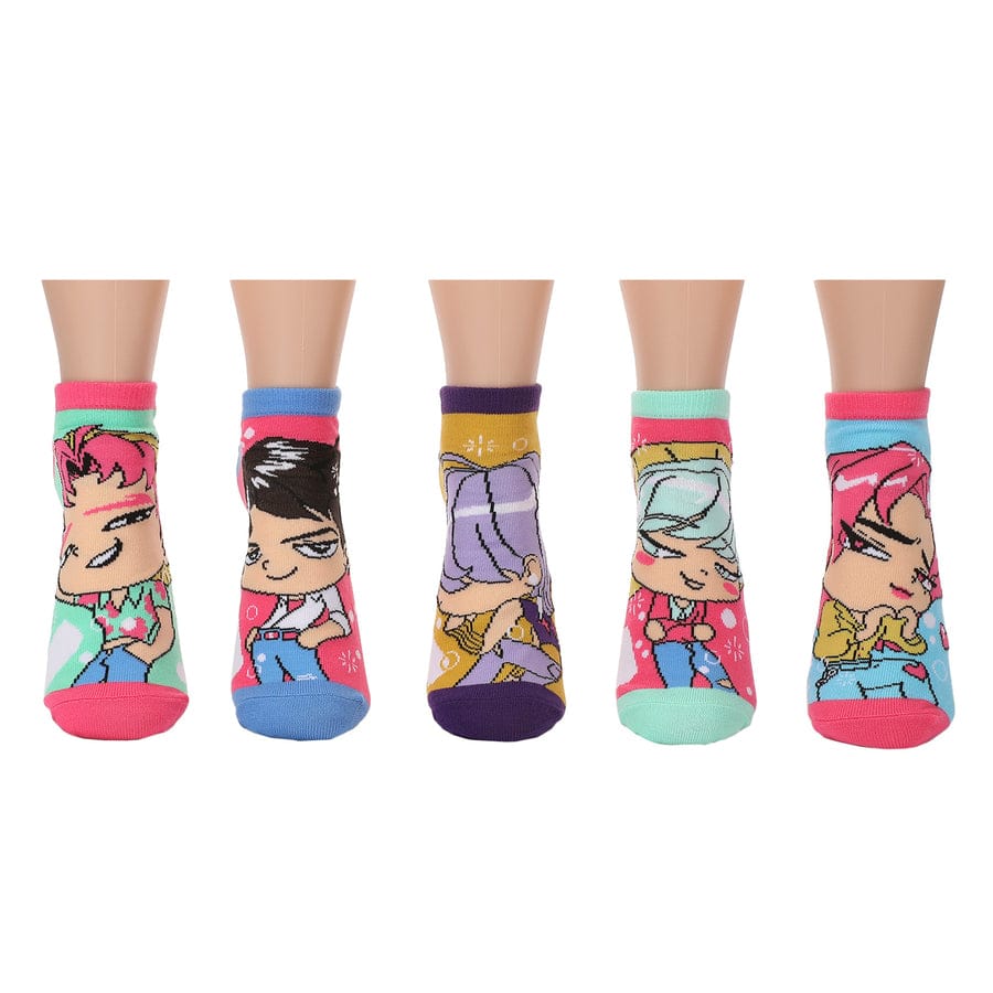 Bioworld Merchandising KPop Demon Hunters Saja Boys 5-Pair Pack Adult Ankle Socks Kawaii Gifts 198996626264