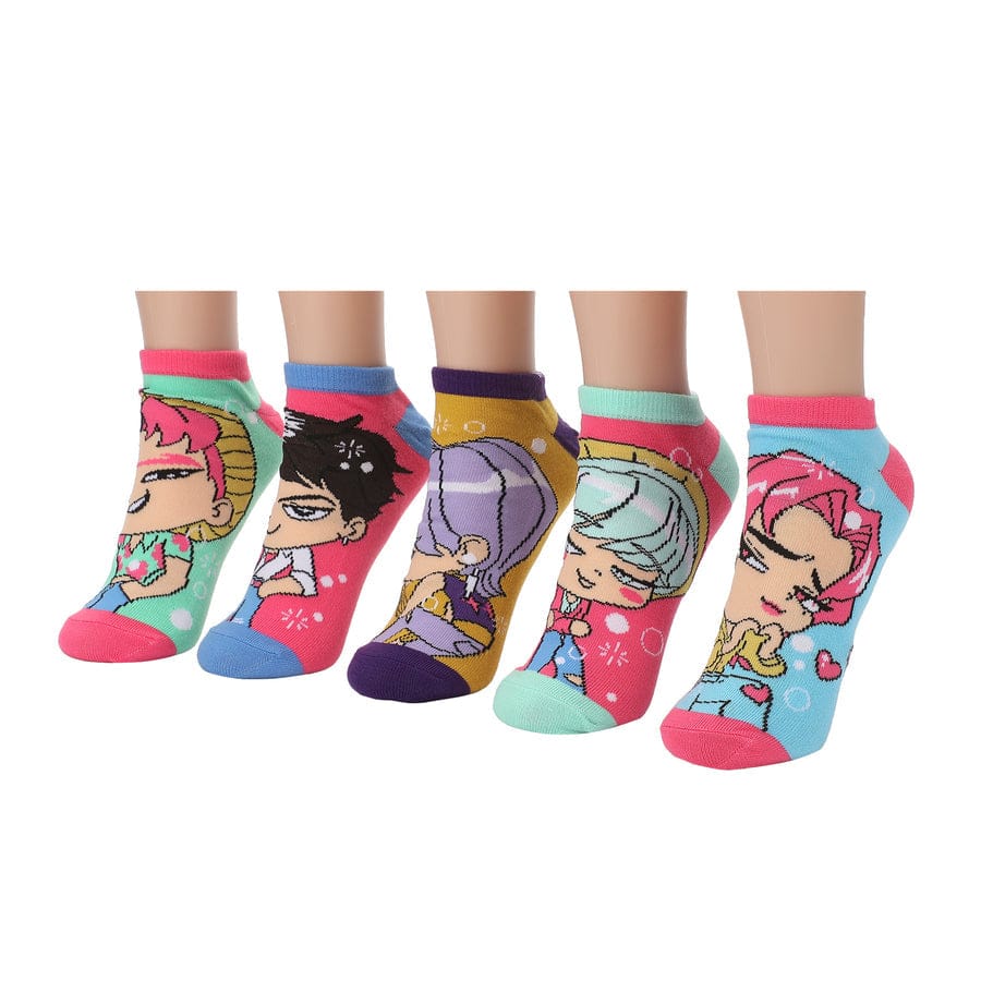 Bioworld Merchandising KPop Demon Hunters Saja Boys 5-Pair Pack Adult Ankle Socks Kawaii Gifts 198996626264