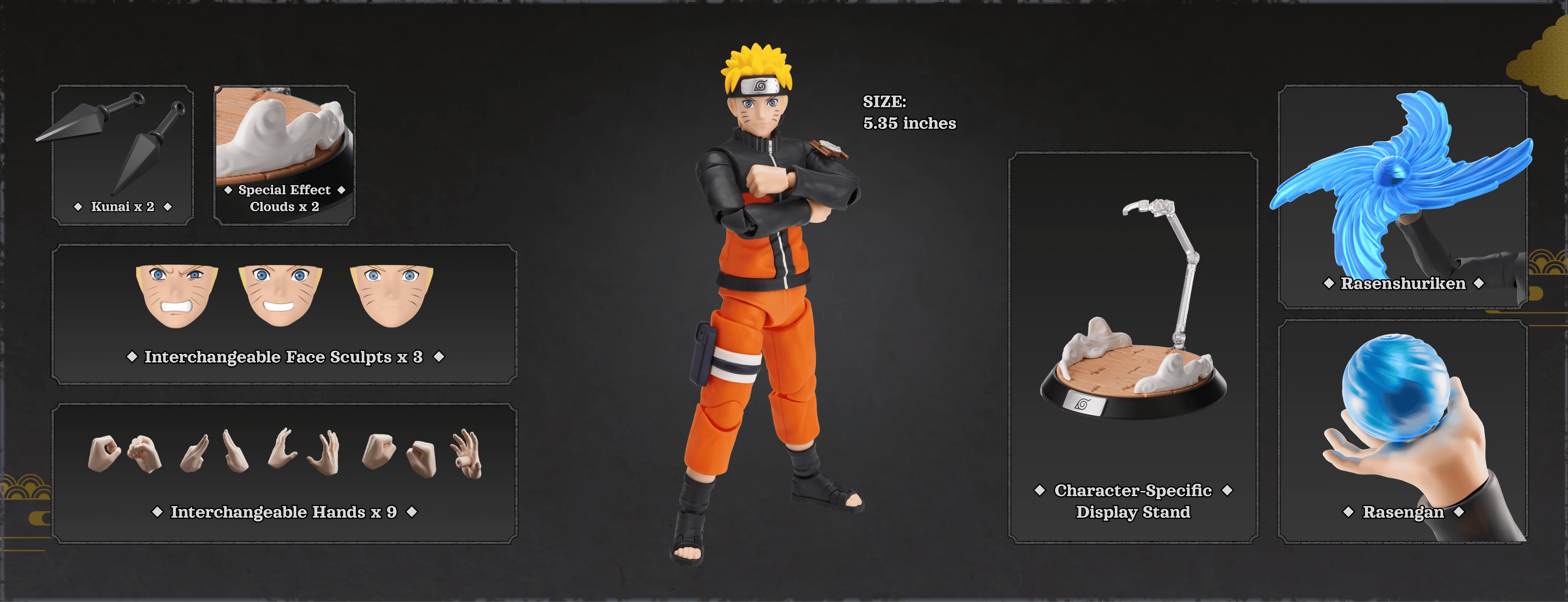 Blokees Naruto Shippuden 5.5" Naruto Uzumaki Blokees Figure Set Kawaii Gifts 810181531794