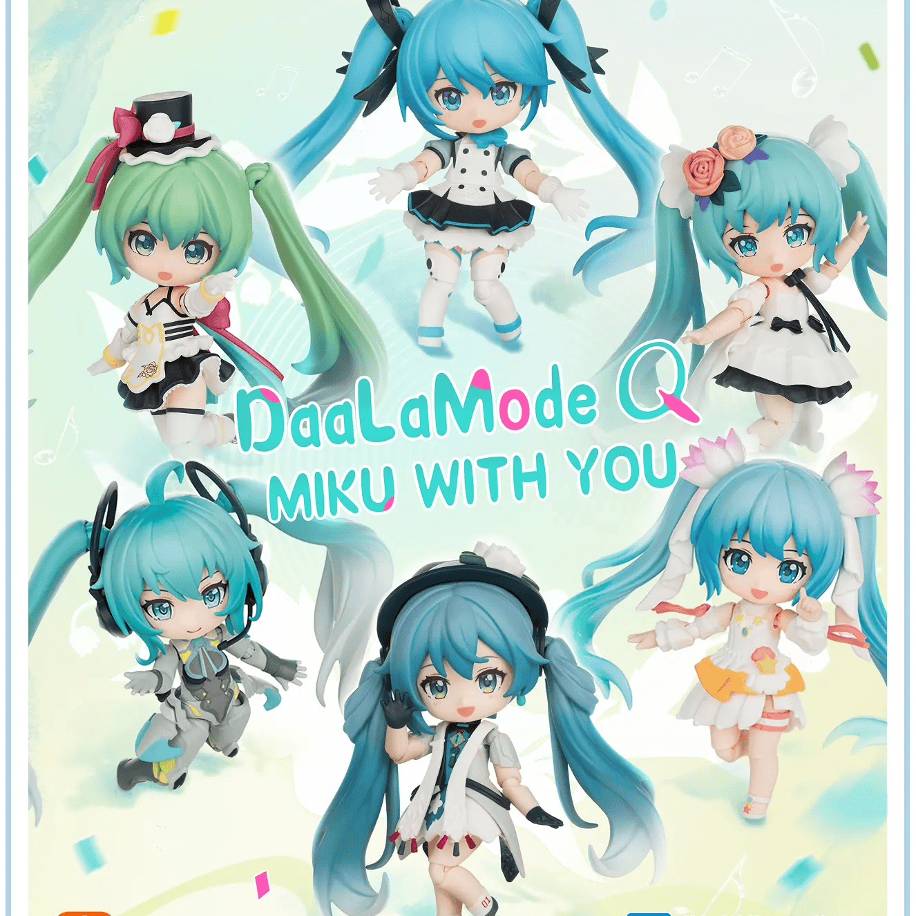 Blokees Hatsune Miku DaaLaMode Q Series MikuWithYou 4" Blokees Figure Blind Box Kawaii Gifts 810181534306