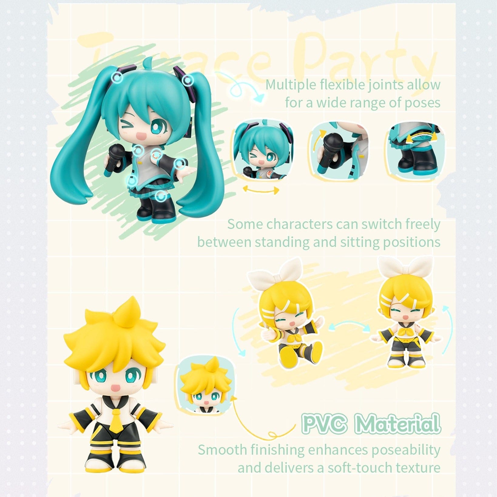 Blokees Hatsune Miku Terrace Party 3" Surprise Blokees Figure Blind Box Kawaii Gifts 810181533682