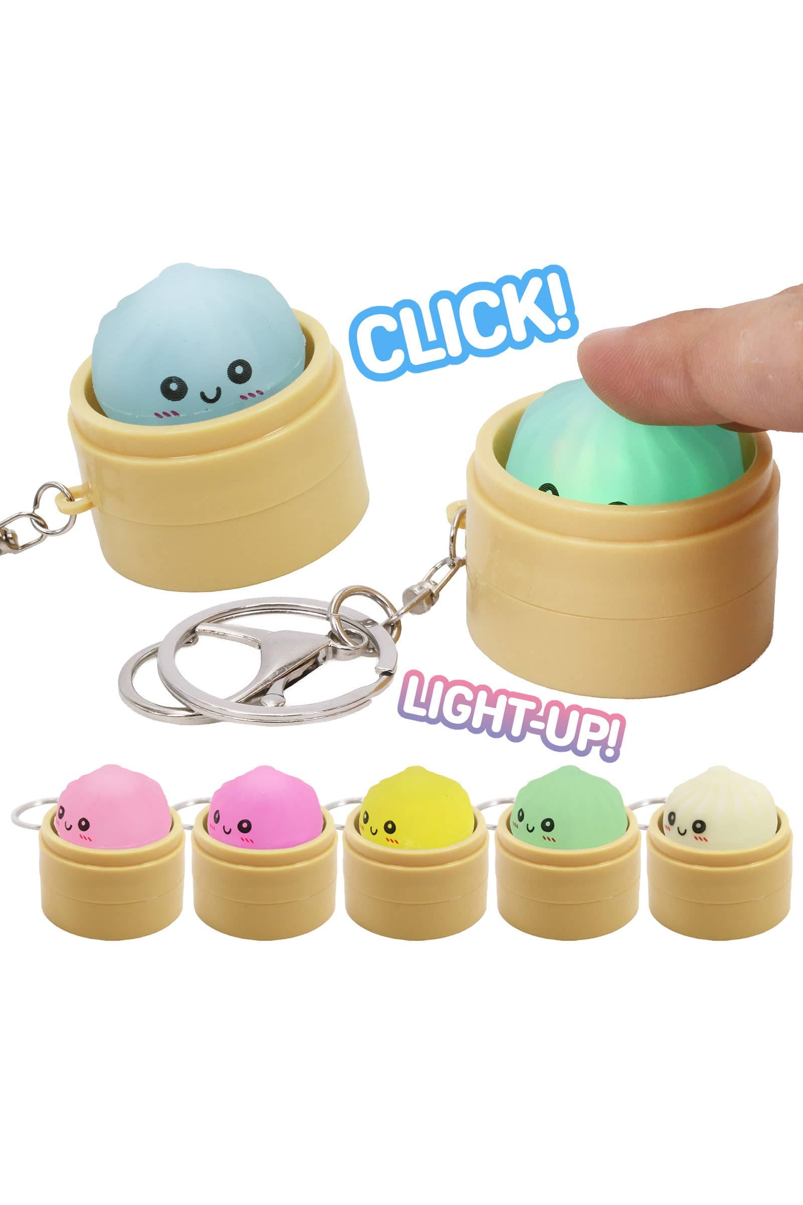 Cap Zone Bao Bun Dumpling Light-Up Clicky Keycap Fidget Keychain ASSORTED / ONE SIZE Kawaii Gifts