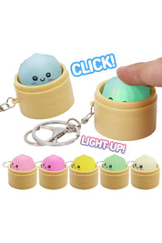 Cap Zone Bao Bun Dumpling Light-Up Clicky Keycap Fidget Keychain ASSORTED / ONE SIZE Kawaii Gifts