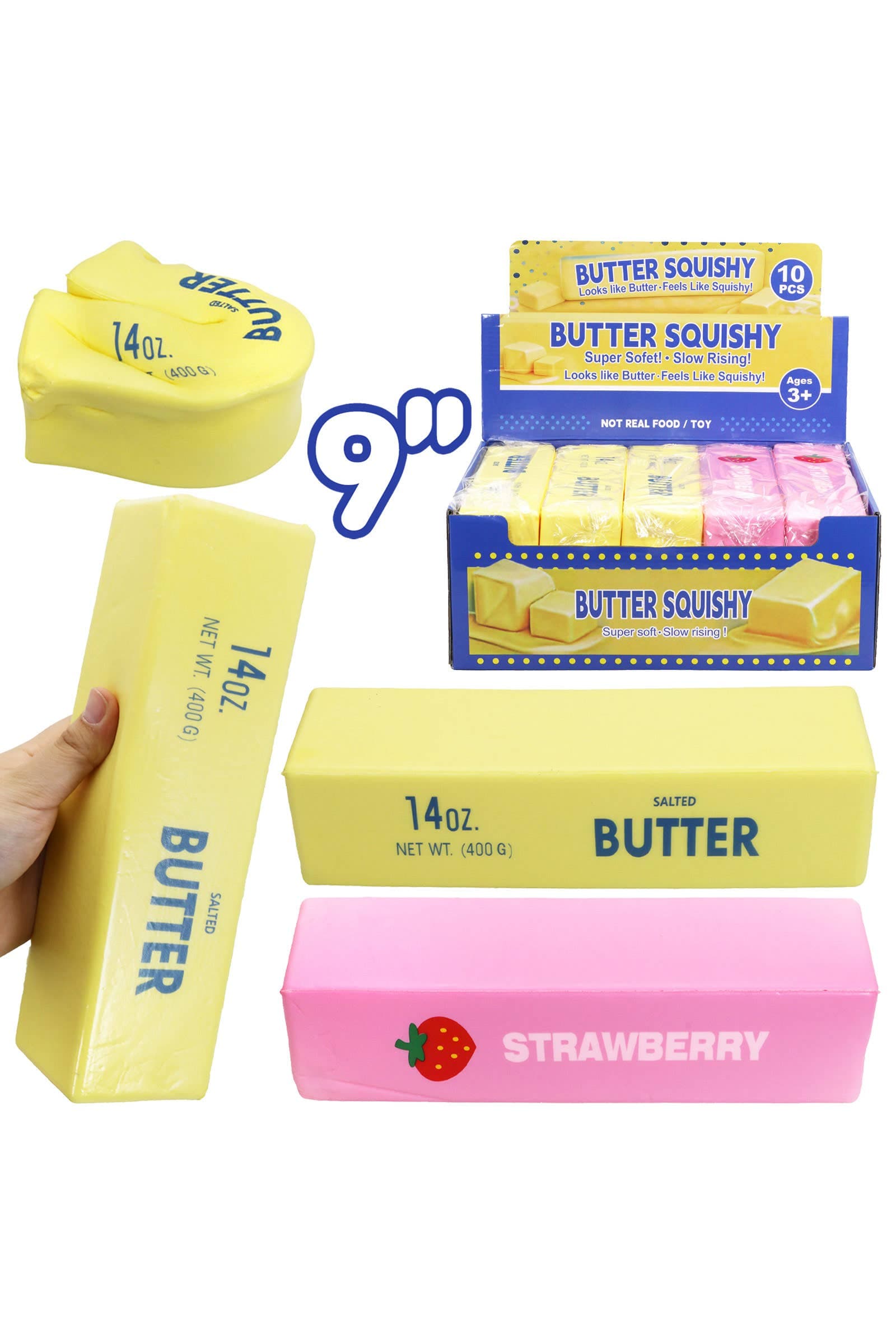 Cap Zone JUMBO Butter Slow Rising Foam Scented Squishy - 9 Inch ASSORTED / ONE SIZE Kawaii Gifts