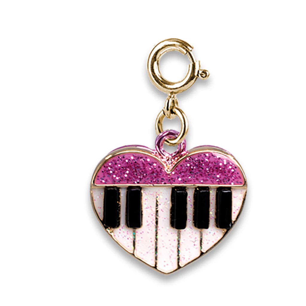 Charm It Gold Glitter Piano Heart Charm Kawaii Gifts