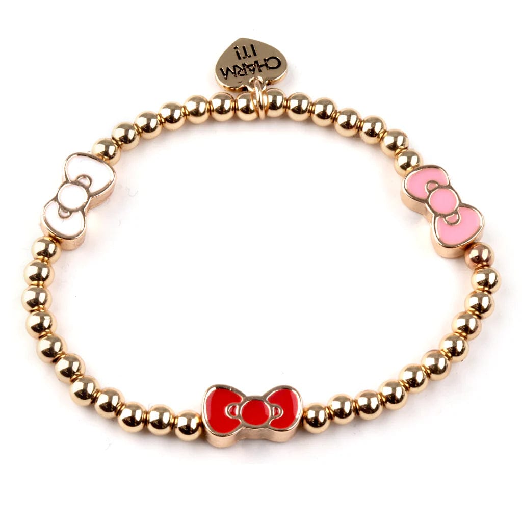 Charm It Gold Hello Kitty Bow Stretch Bracelet Kawaii Gifts