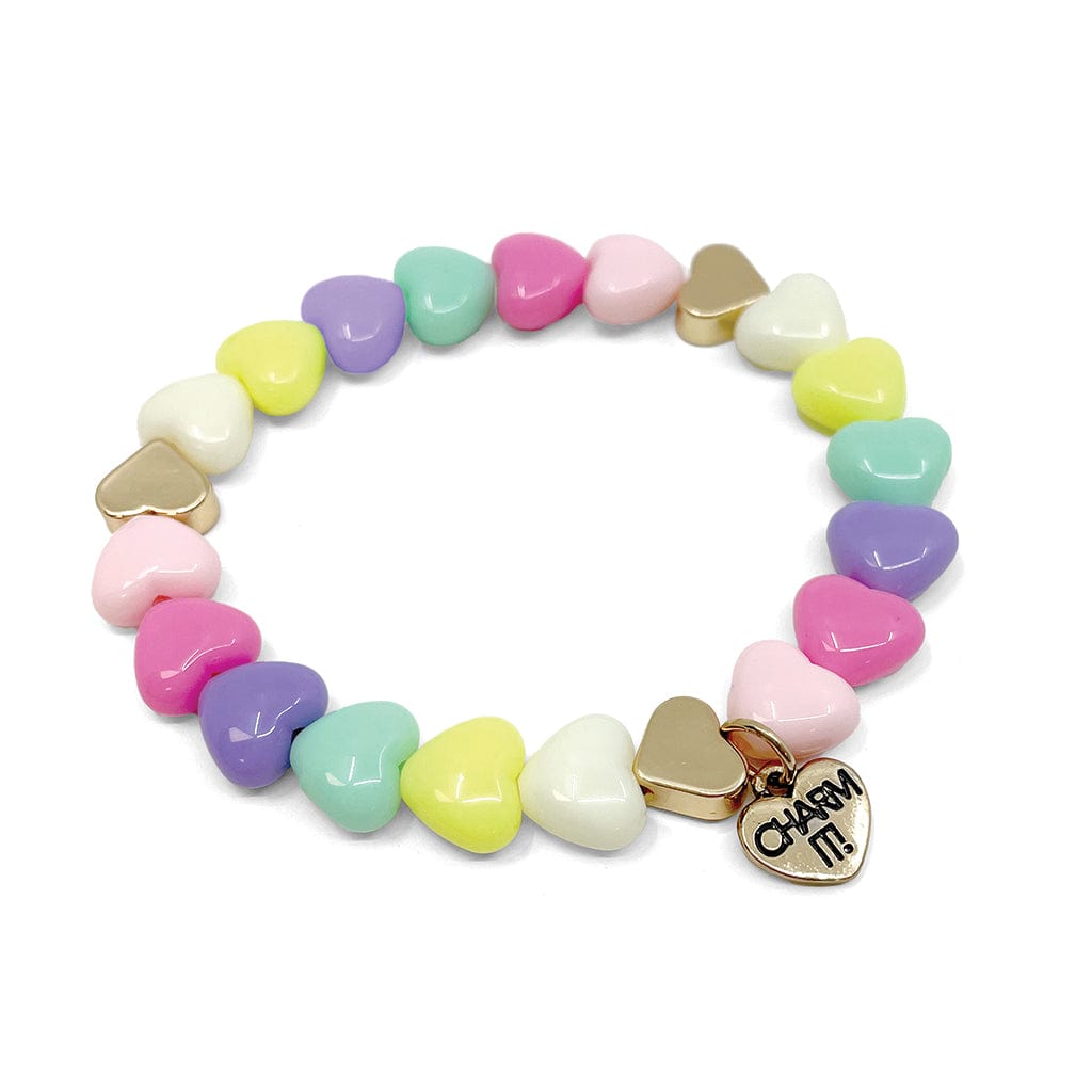 Charm It Gold Pastel Heart Stretch Bead Bracelet Kawaii Gifts 794187093985