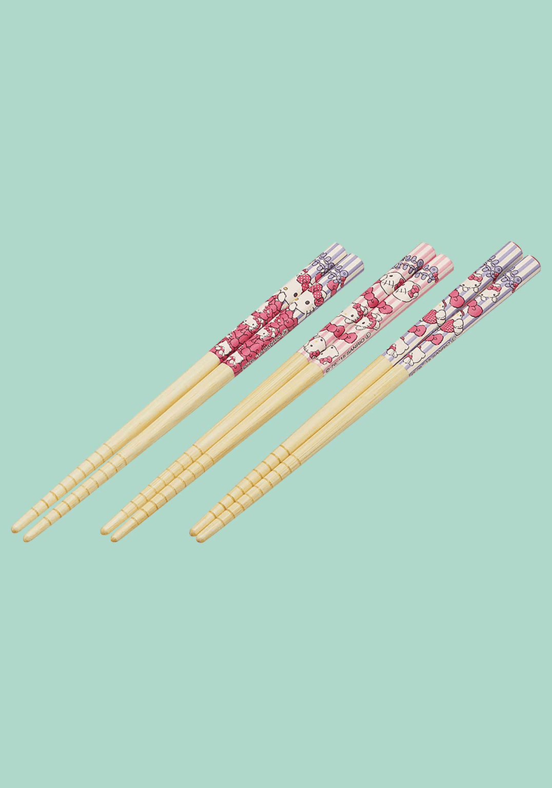Clever Idiots Hello Kitty Bamboo Chopsticks 3pcs Set Kawaii Gifts