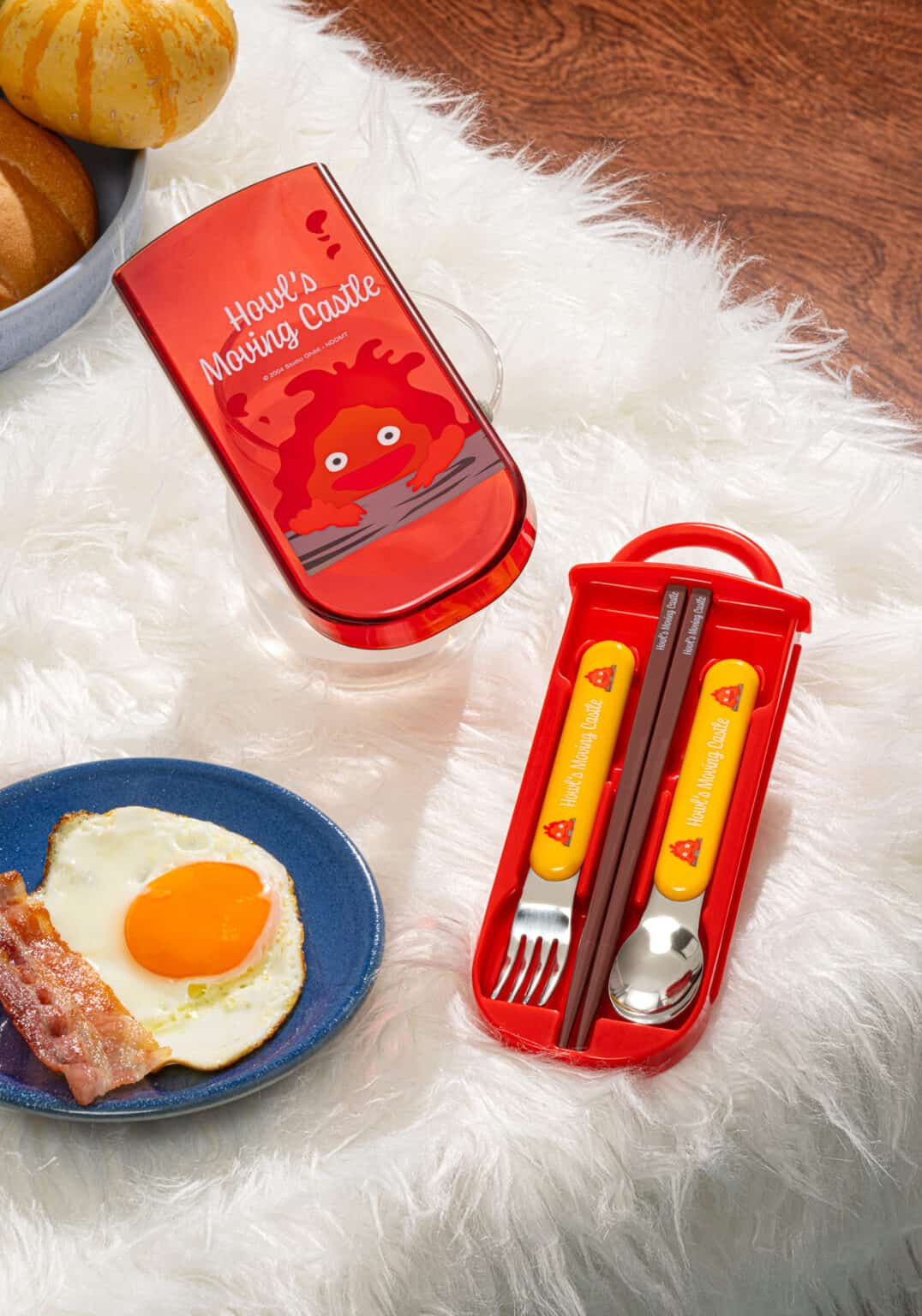 Clever Idiots Howl's Moving Castle Calcifer Chopsticks, Fork and Spoon Set Kawaii Gifts 4973307631474