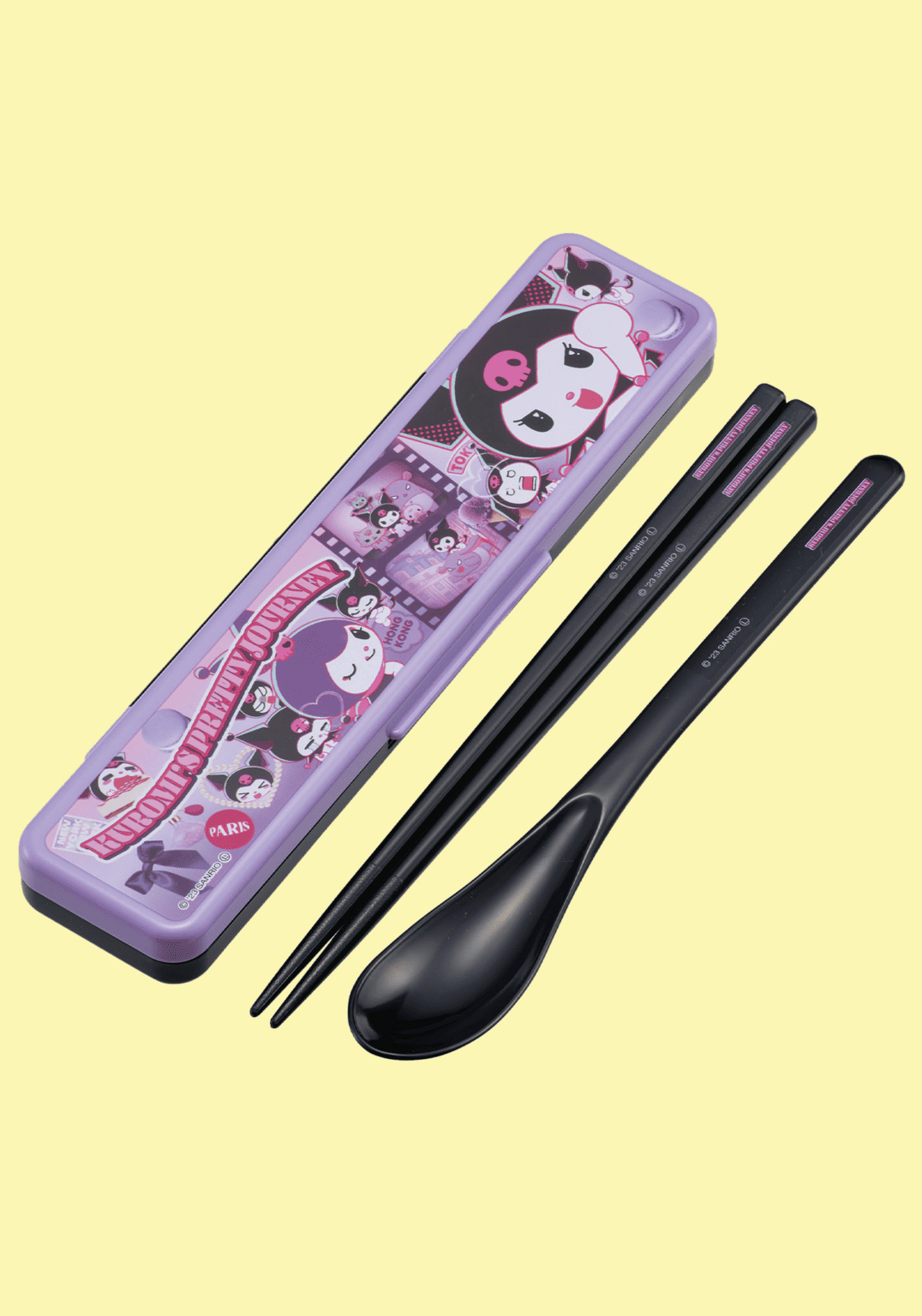 Clever Idiots Kuromi's Pretty Journey Chopsticks and Spoon with Case Kawaii Gifts 4973307649929