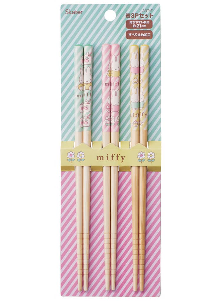 Clever Idiots Miffy 3-Pair Set Bamboo Chopsticks Kawaii Gifts 4973307667282
