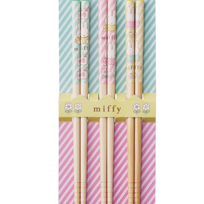 Clever Idiots Miffy 3-Pair Set Bamboo Chopsticks Kawaii Gifts 4973307667282