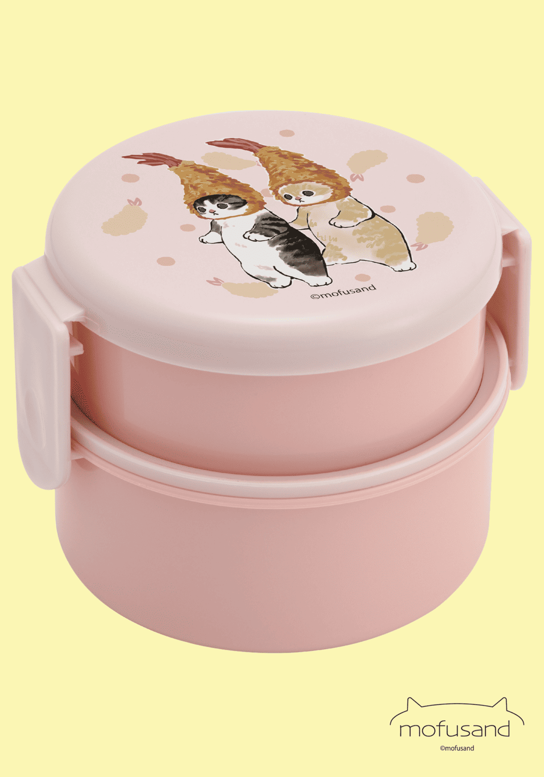 Clever Idiots Mofusand Cat Round Bento Lunch Box with Fork Kawaii Gifts 4973307618949