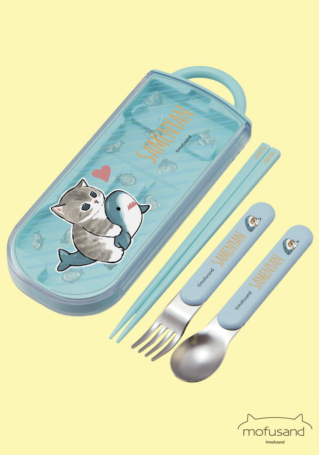Clever Idiots Mofusand Cat Utensil Set: Chopsticks, Fork, Spoon Kawaii Gifts 4973307640933