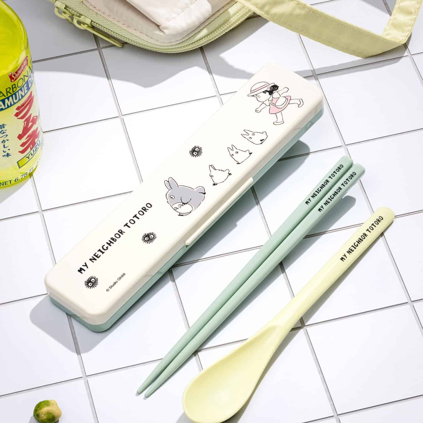 Clever Idiots My Neighbor Totoro Chopstick and Spoon with Case (Marching) Kawaii Gifts 4973307658556