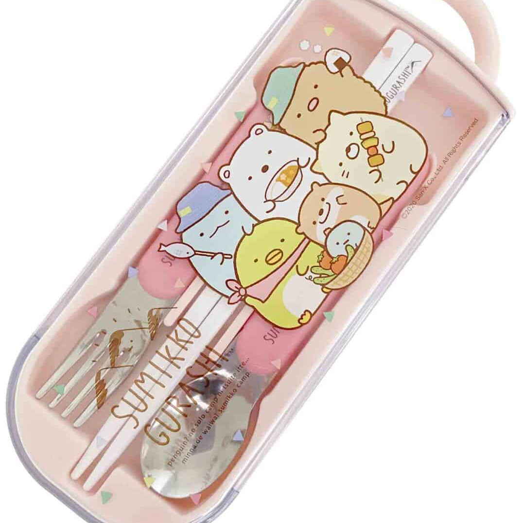 Clever Idiots Sumikko Gurashi Spoon Fork & Chopsticks Traveling Utensil Set Kawaii Gifts 4973307524585